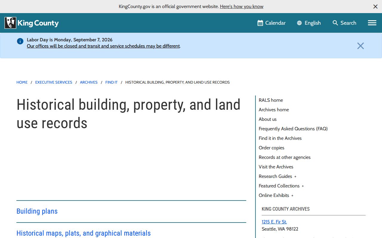 SeaTac residents directory King County property archives