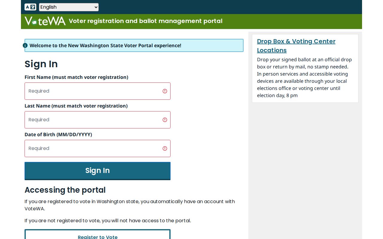 SeaTac residents directory VoteWA registration lookup
